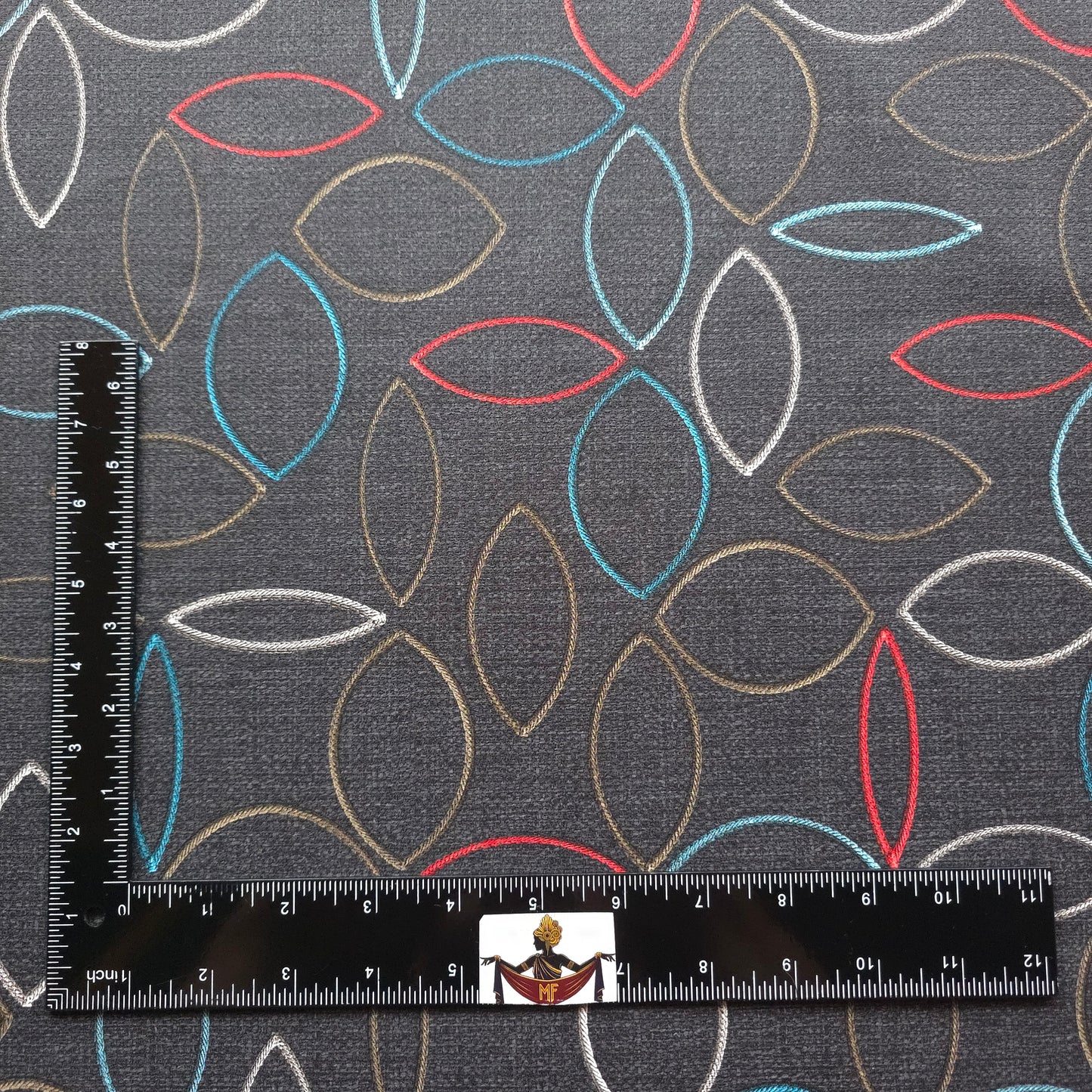 MUTED BROWN GRAY ABSTRACT PETAL VINYL FABRIC