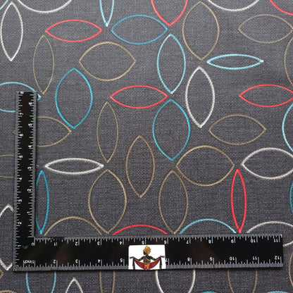 MUTED BROWN GRAY ABSTRACT PETAL VINYL FABRIC