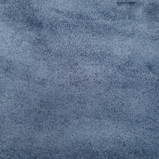 BRUSHED SUEDE UPHOLSTERY FABRIC DENIM BLUE