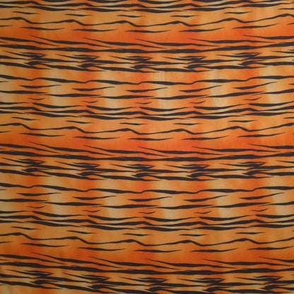 ORANGE BROWN TIGER PRINT CHIFFON