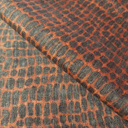 Orange Gray Upholstery Fabric | Textured Animal Print | 54" By The Yard