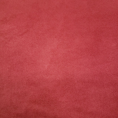 BRUSHED SUEDE UPHOLSTERY FABRIC DARK RED