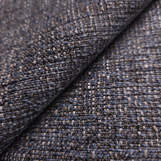 CHARCOAL BLUE BOUCLE UPHOLSTERY