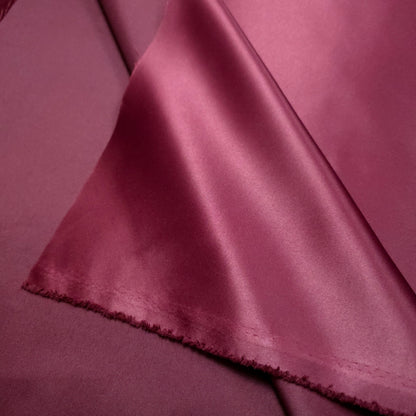 BURGUNDY WINE PEAU DE SOIE PORCELAIN DULL SATIN FABRIC