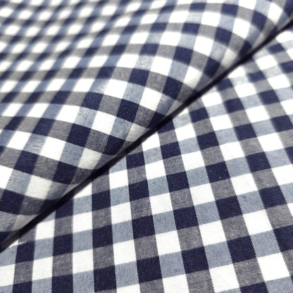 1/4" GINGHAM POLYCOTTON PRINT BLUE NAVY
