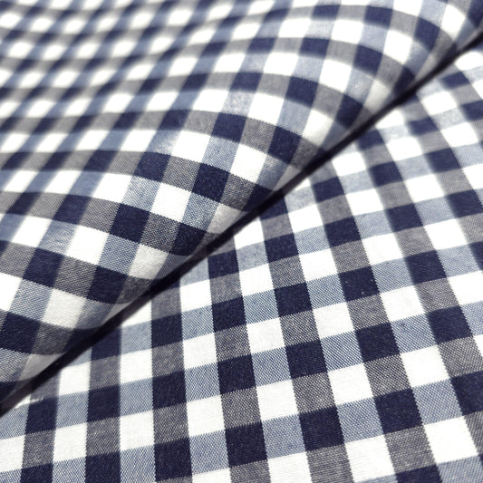 1/4" GINGHAM POLYCOTTON PRINT BLUE NAVY