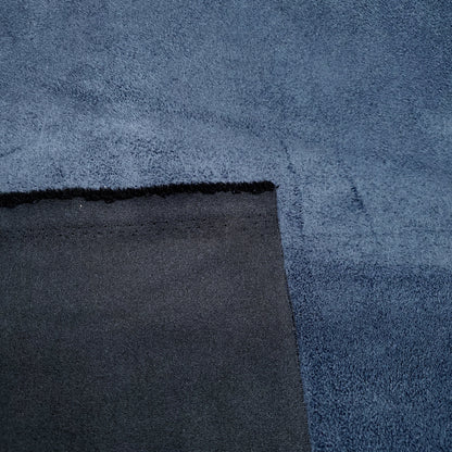 BRUSHED SUEDE UPHOLSTERY FABRIC DENIM BLUE