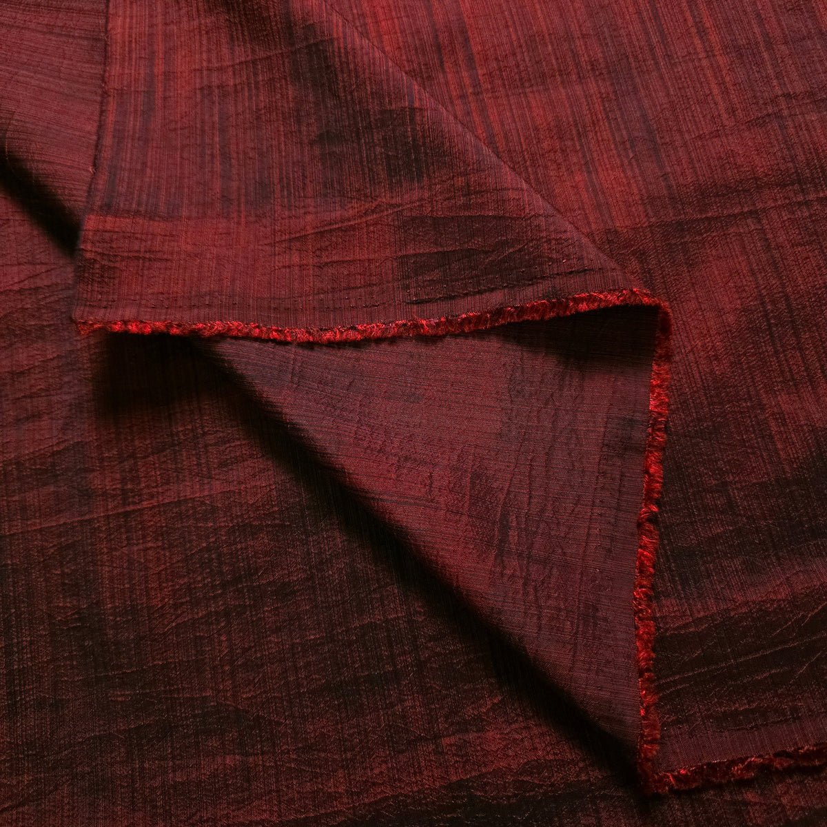 GOTHIC RUSTIC THIN STRIPE TAFFETA FABRIC BLACK RED