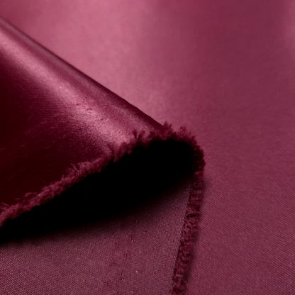 BURGUNDY WINE PEAU DE SOIE PORCELAIN DULL SATIN FABRIC