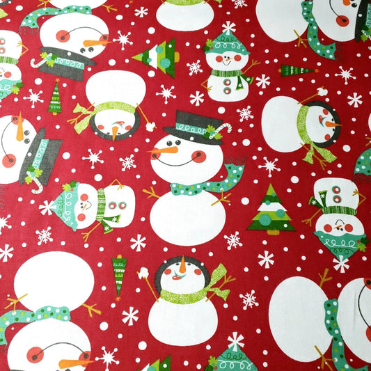JOLLY SNOWMAN CHRISTMAS COTTON CANVAS