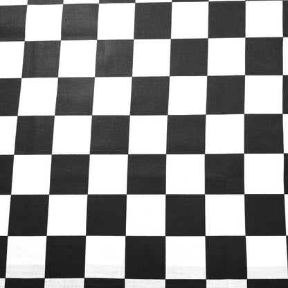 BLACK WHITE 1.5 INCH LARGE SQUARE CHECK COTTON BLEND FABRIC