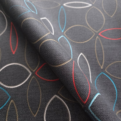 MUTED BROWN GRAY ABSTRACT PETAL VINYL FABRIC