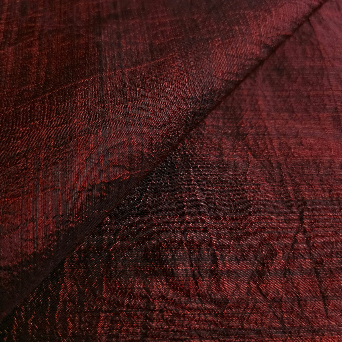 GOTHIC RUSTIC THIN STRIPE TAFFETA FABRIC BLACK RED