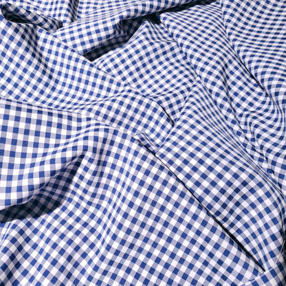 POLY POPLIN BLUE ROYAL SMALL GINGHAM
