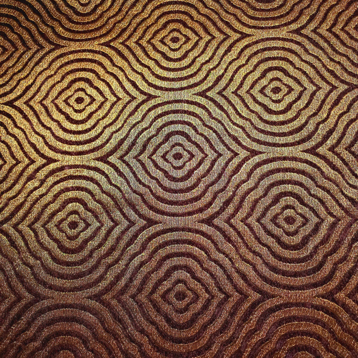 GOLD BRONZE BROWN MEDALLION JACQUARD UPHOLSTERY FABRIC