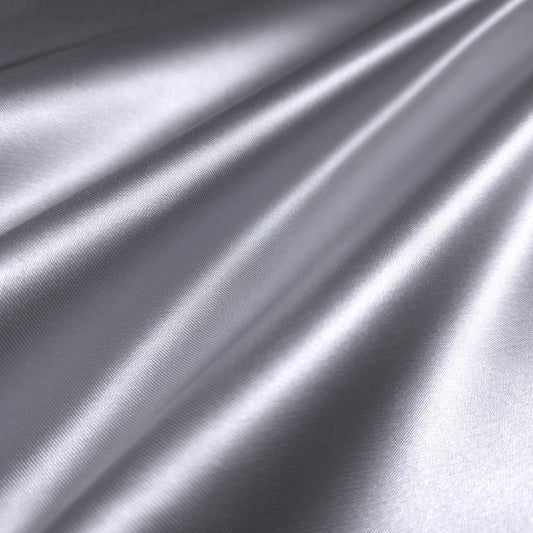 SILVER 8OZ HEAVY STRUCTURE SATIN FABRIC