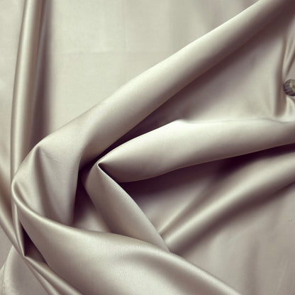 TAUPE GOLD PEAU DE SOIE PORCELAIN DULL SATIN FABRIC