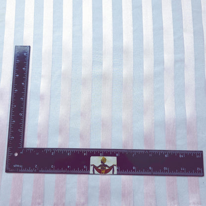 PALE PINK RIBBON STRIPE SHEER ORGANZA FABRIC