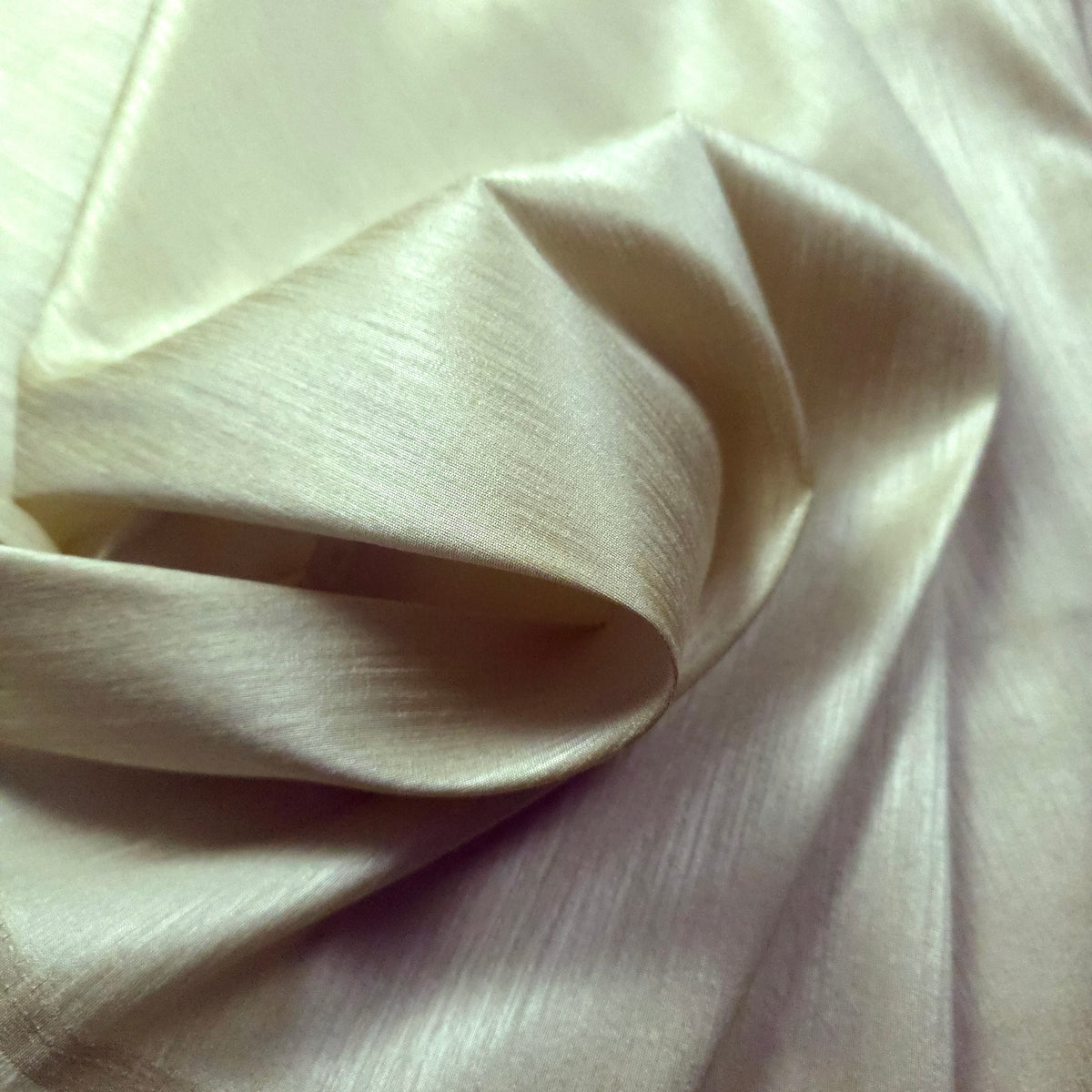 CHAMPAGNE IVORY TAJ DUPIONI FAUX SILK FABRIC