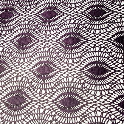 FAUX CROCHET BOHEMIAN EYE LACE PLUM PURPLE
