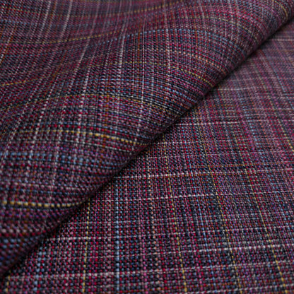 MULTICOLOR RUSTIC WOVEN PLAID STRIPE REVERSIBLE UPHOLSTERY FABRIC LOT
