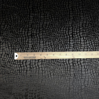 BLACK CROCODILE SEMIGLOSS UPHOLSTERY VELVET