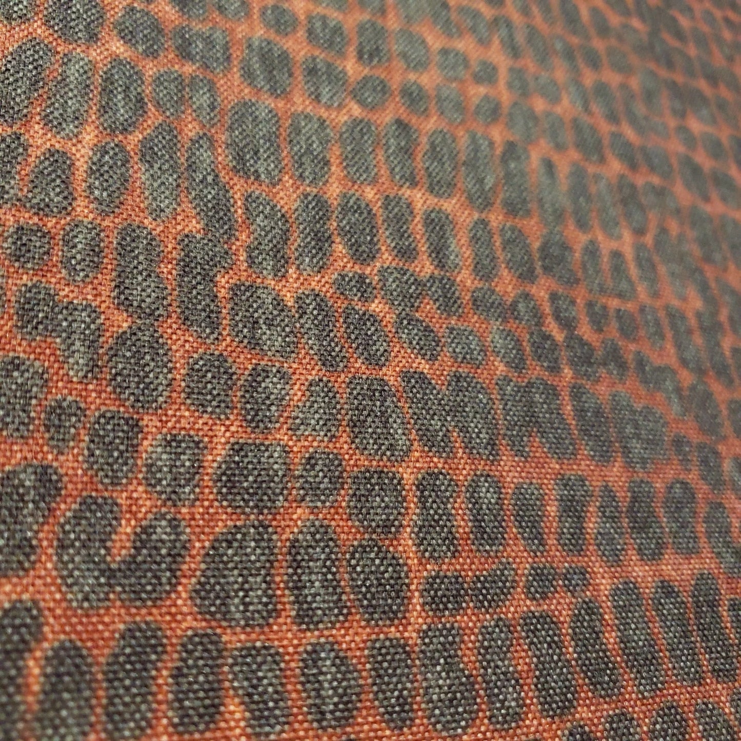 Orange Gray Upholstery Fabric | Textured Animal Print | 54" By The Yard