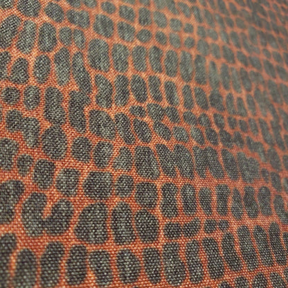 Orange Gray Upholstery Fabric | Textured Animal Print | 54" By The Yard