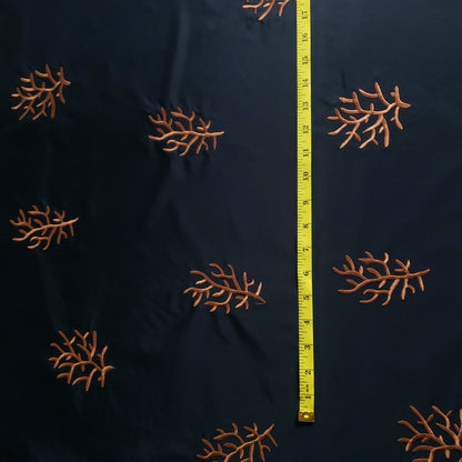 EMBROIDERED CORAL TAFFETA DRAPERY