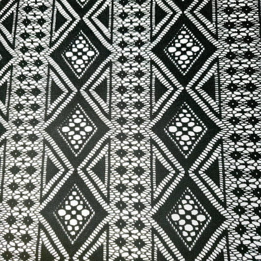 DIAMOND STRIPE LACE BLACK