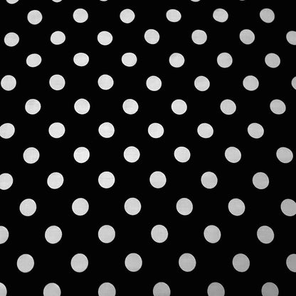 ONE INCH POLKA DOT WHITE ON BLACK