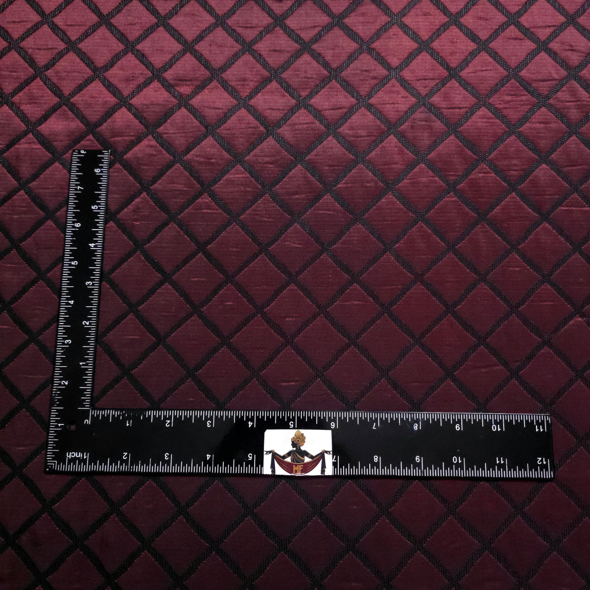 BURGUNDY WINE QUILTED TAFFETA BROCADE FABRIC