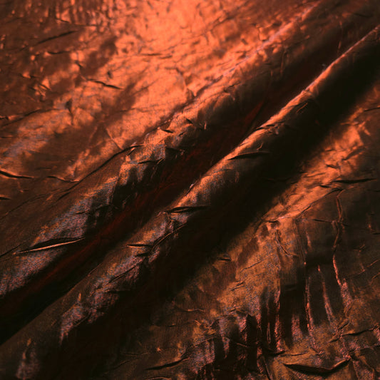 COPPER BLACK CRINKLE SHIMMER SATIN FABRIC