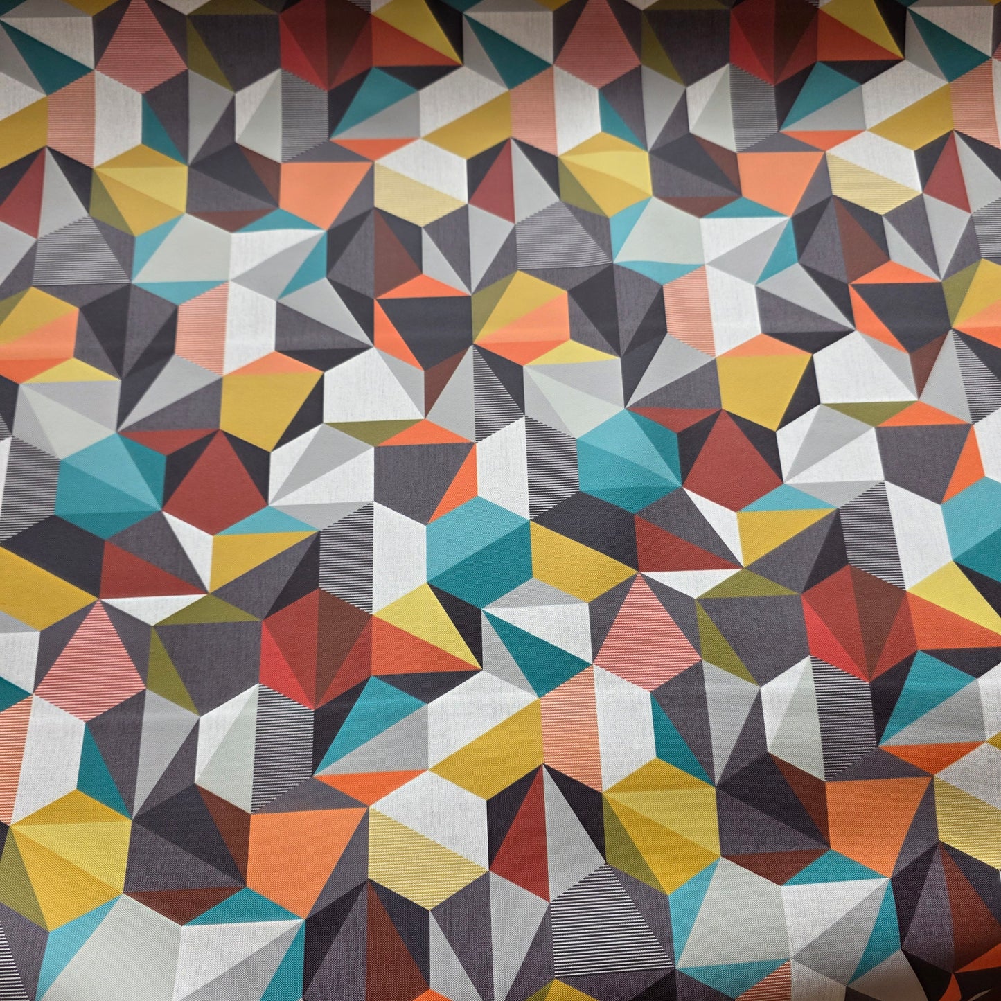 MULTI-COLOR GEOMETRIC VINYL FABRIC