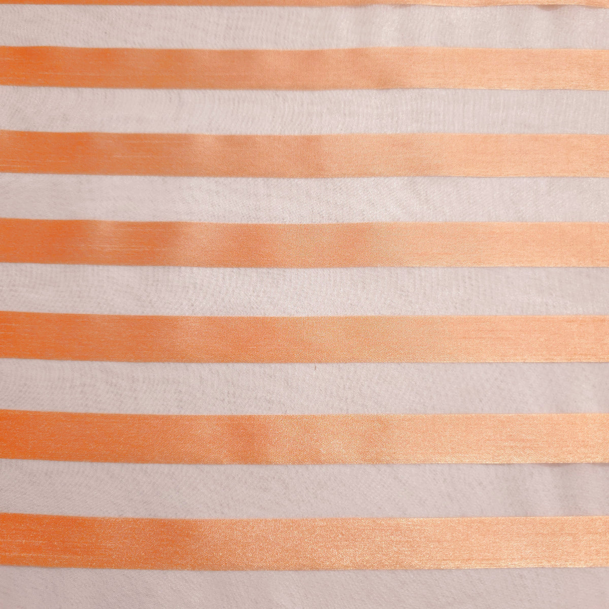 CANTALOUPE ORANGE RIBBON STRIPE SHEER ORGANZA FABRIC