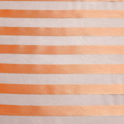 CANTALOUPE ORANGE RIBBON STRIPE SHEER ORGANZA FABRIC