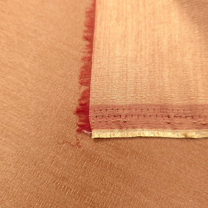 VINTAGE CANTALOUPE COPPER TAJ DUPIONI FAUX SILK FABRIC