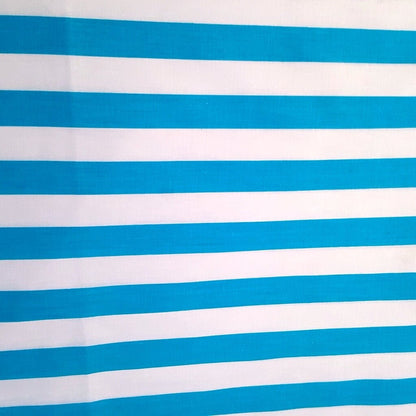 ONE INCH STRIPE POLYCOTTON TURQUOISE