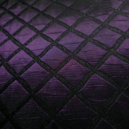 ROYAL PURPLE PLUM QUILTED TAFFETA BROCADE FABRIC