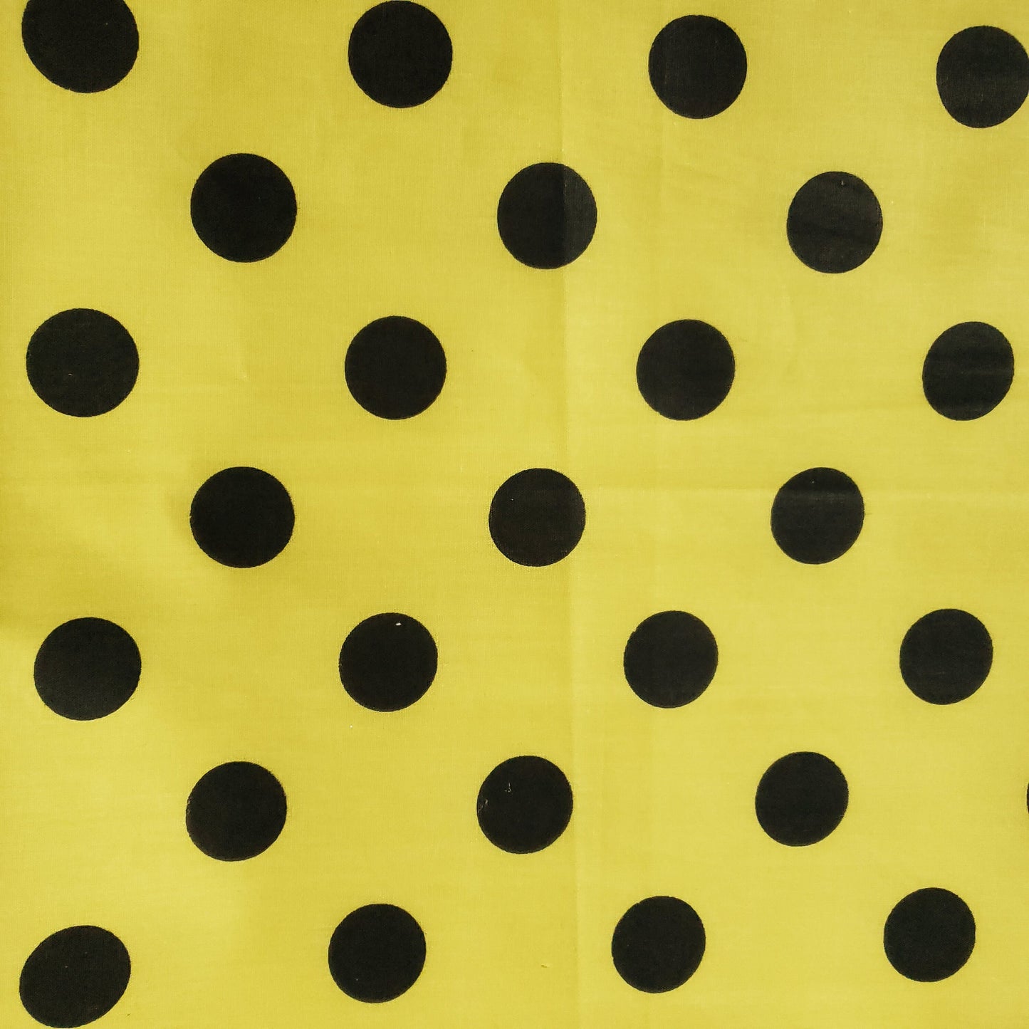 ONE INCH POLKA DOT BLACK ON YELLOW