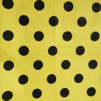 ONE INCH POLKA DOT BLACK ON YELLOW