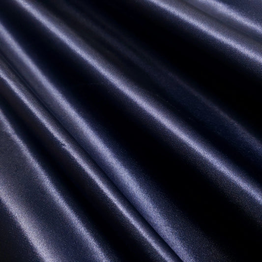 Heavy Midnight Navy Blue Bridal Duchess Satin Fabric 58" By The Yard Poly Satin