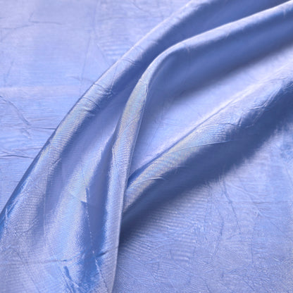 TWO TONE BLUE WHITE CRINKLE TAFFETA FABRIC