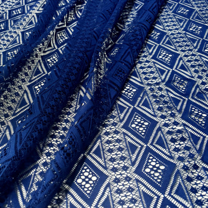 DIAMOND STRIPE LACE ROYAL BLUE