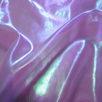 PNK LILAC PINK GREEN HOLOGRAPHIC IRIDESCENT METALLIC LAME