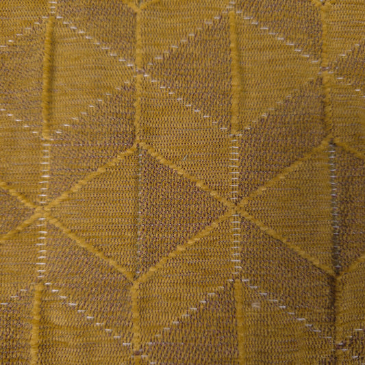 MID CENTURY MODERN MUSTARD YELLOW DIAMOND EMBOSSED UPHOLSTERY FABRIC 52 INCH
