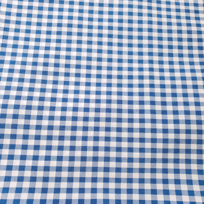POLY POPLIN BLUE TURQUOISE SMALL GINGHAM