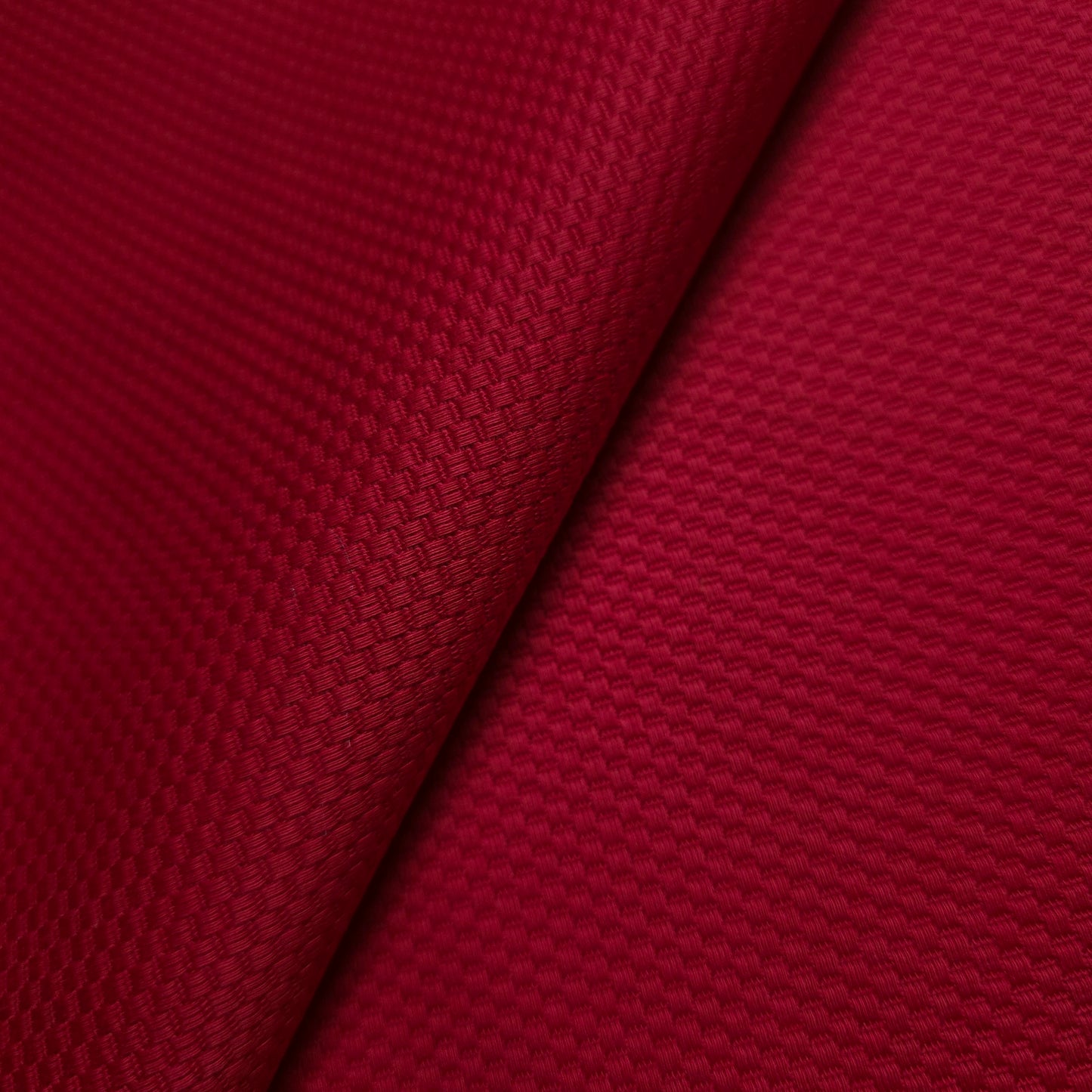 SOLID RED COTTON PIQUE DRAPERY FABRIC