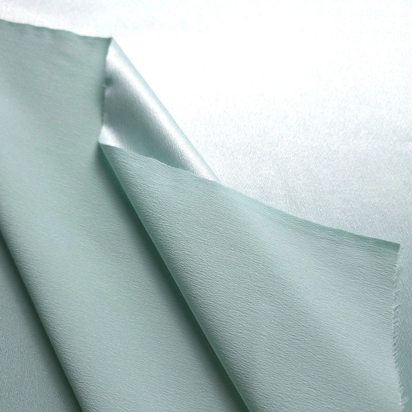 GREEN MINT GREEN CREPE SATIN
