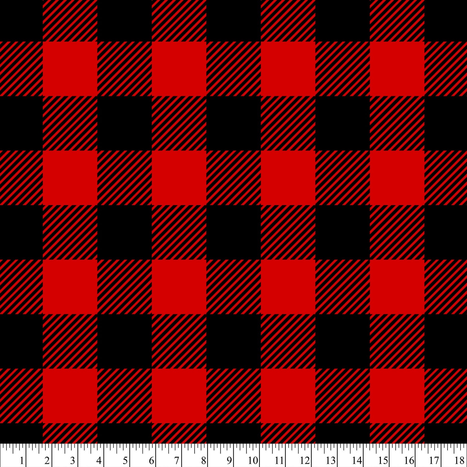 100% Cotton Flannel Buffalo Plaid Red Black 42/43"w Fabric INDIVIDUAL YARD Diy Trucker Shirt Blanket Holiday Decor and Gifts
